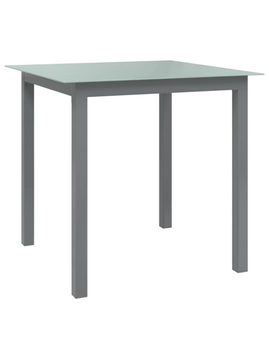 Sodo stalas, šviesiai pilkos, 80x80x74cm, aliuminis ir stiklas