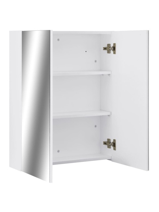 Veidrodinė vonios kambario spintelė, balta, 60x15x75cm, MDF