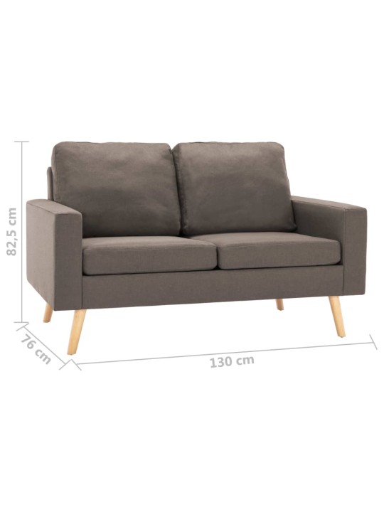 Sofos komplektas, 2 dalių, taupe, audinys (288701+288711)