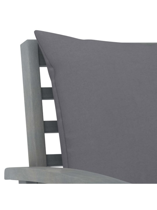 Sodo suoliukas su pilkom pagalvėlėm, 120cm, akacijos masyvas