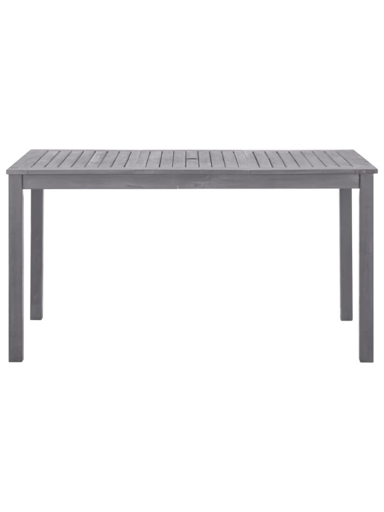 Sodo stalas, baltintas pilkas, 140x80x74cm, akacijos masyvas