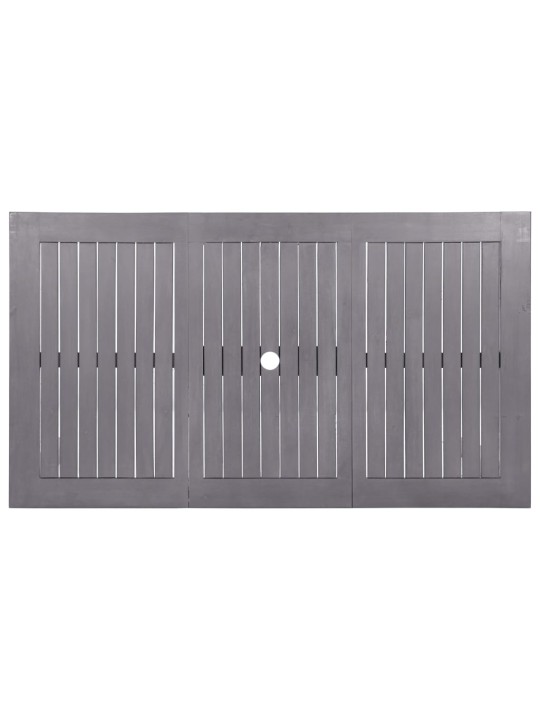 Sodo stalas, baltintas pilkas, 140x80x74cm, akacijos masyvas