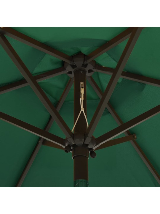 Sodo skėtis nuo saulės su LED, žalias, 200x211cm, aliuminis
