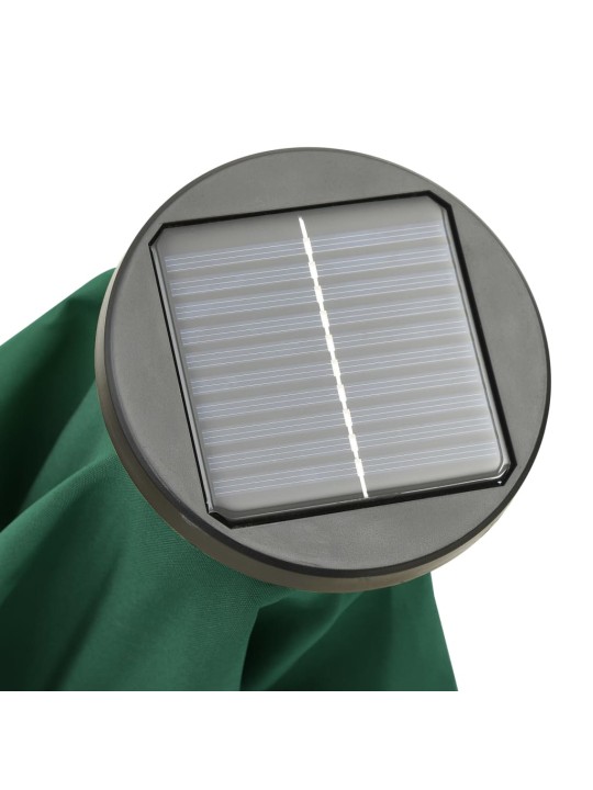 Sodo skėtis nuo saulės su LED, žalias, 200x211cm, aliuminis