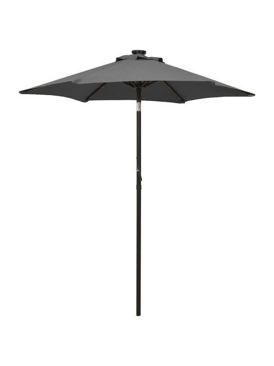 Sodo skėtis nuo saulės su LED, antracito, 200x211cm, aliuminis