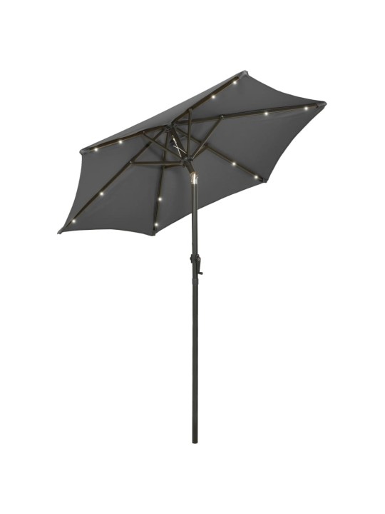 Sodo skėtis nuo saulės su LED, antracito, 200x211cm, aliuminis