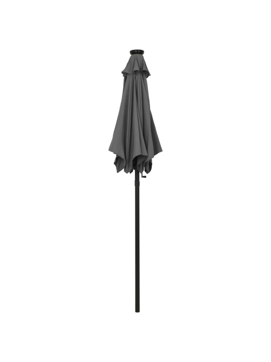 Sodo skėtis nuo saulės su LED, antracito, 200x211cm, aliuminis