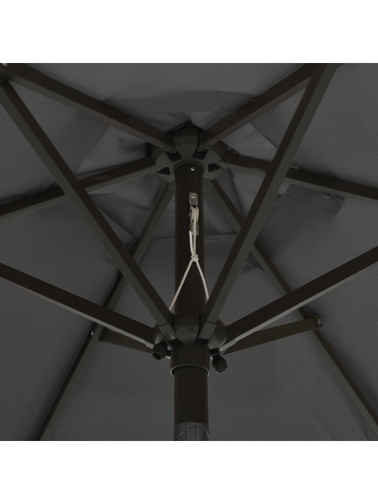 Sodo skėtis nuo saulės su LED, antracito, 200x211cm, aliuminis