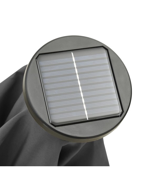Sodo skėtis nuo saulės su LED, antracito, 200x211cm, aliuminis