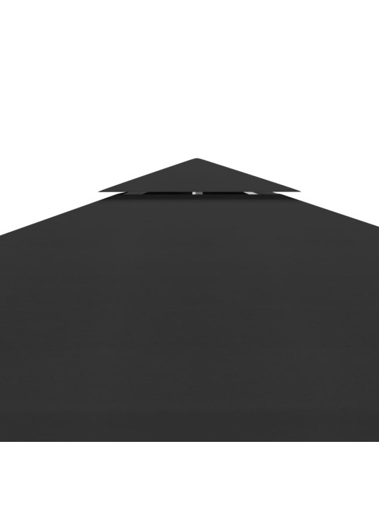 Pavėsinės uždangalas, 2 pakopų, juodas, 3x3m, 310 g/m²