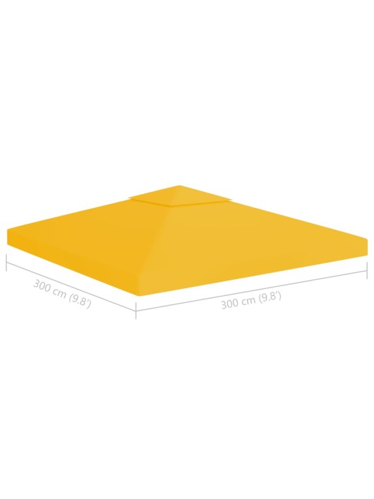 Pavėsinės uždangalas, 2 pakopų, geltonas, 3x3m, 310 g/m²