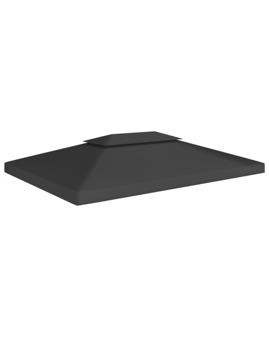 Pavėsinės uždangalas, 2 pakopų, juodas, 4x3m, 310 g/m²