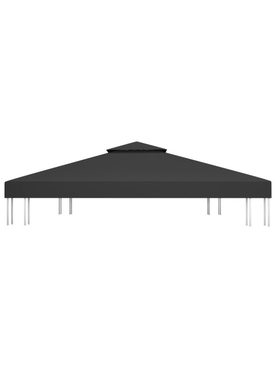 Pavėsinės uždangalas, 2 pakopų, juodas, 4x3m, 310 g/m²