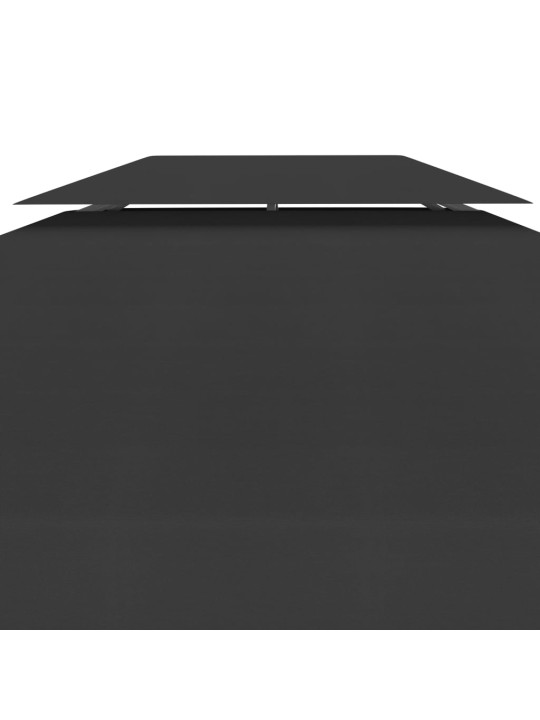 Pavėsinės uždangalas, 2 pakopų, juodas, 4x3m, 310 g/m²