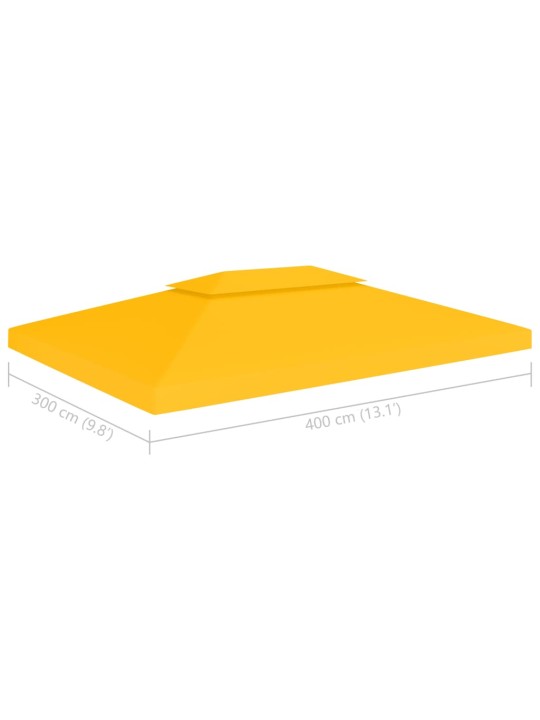 Pavėsinės uždangalas, 2 pakopų, geltonas, 4x3m, 310 g/m²