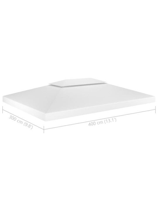 Pavėsinės uždangalas, 2 pakopų, baltas, 4x3m, 310 g/m²
