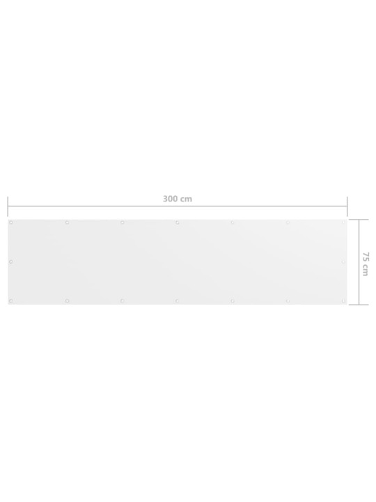 Balkono pertvara, baltos spalvos, 75x300cm, oksfordo audinys