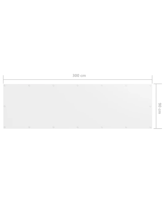Balkono pertvara, baltos spalvos, 90x300cm, oksfordo audinys