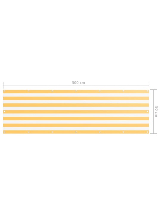 Balkono pertvara, balta ir geltona, 90x300cm, oksfordo audinys