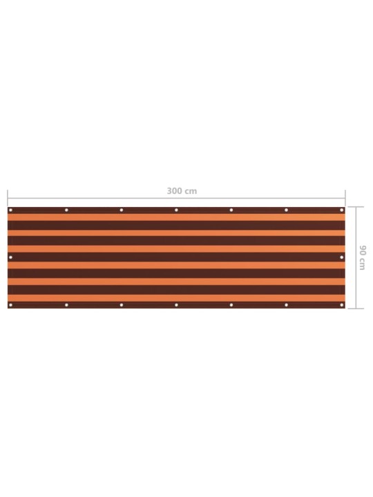 Balkono pertvara, oranžinė ir ruda, 90x300cm, oksfordo audinys
