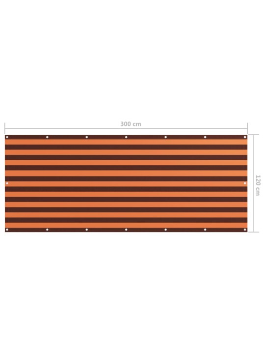 Balkono pertvara, oranžinė ir ruda, 120x300cm, oksfordo audinys