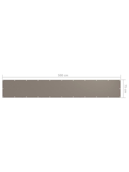 Balkono pertvara, taupe spalvos, 75x500cm, oksfordo audinys