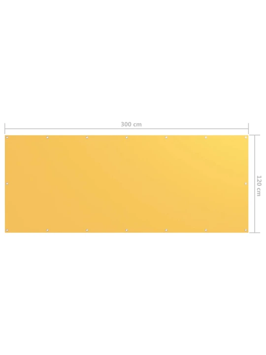 Balkono pertvara, geltonos spalvos, 120x300cm, oksfordo audinys