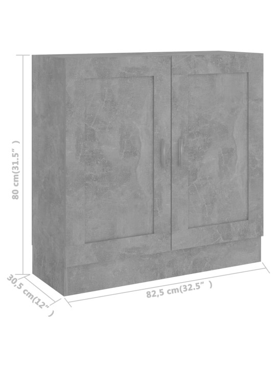 Spintelė knygoms, betono pilkos spalvos, 82,5x30,5x80cm, MDP