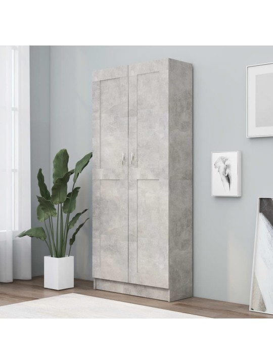 Spintelė knygoms, betono pilkos spalvos, 82,5x30,5x185,5cm, MDP