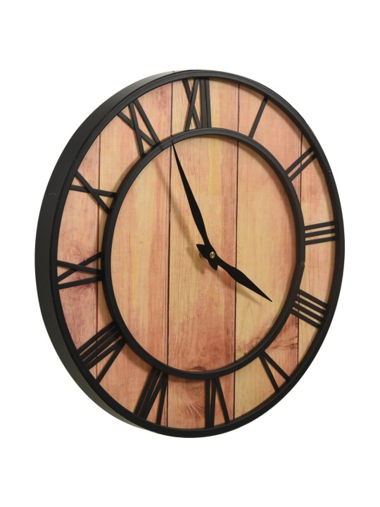 Sieninis laikrodis, rudas ir juodas, 39cm, MDF ir geležis
