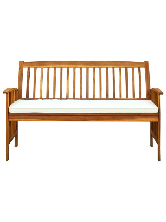 Sodo suoliukas su pagalvėle, 147cm, akacijos medienos masyvas