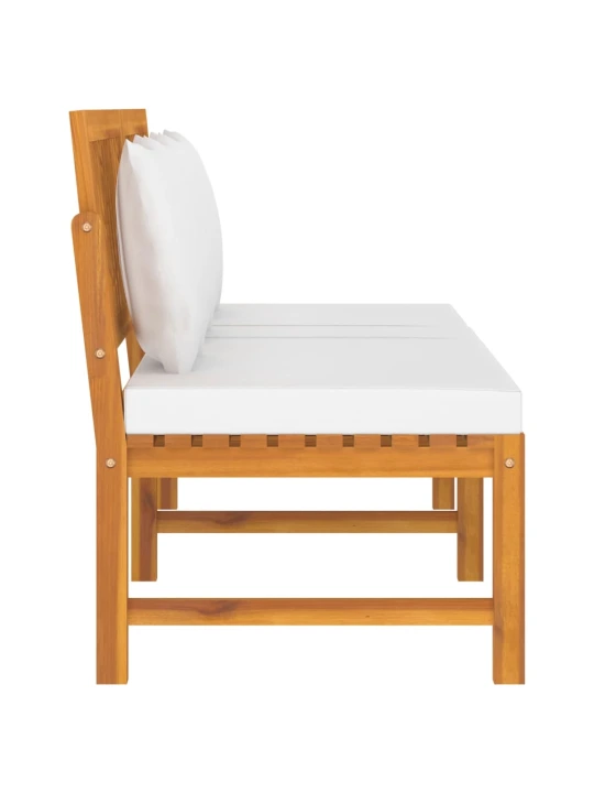 Sofa su kreminėmis pagalvėlėmis, 200x60x75cm, akacijos masyvas