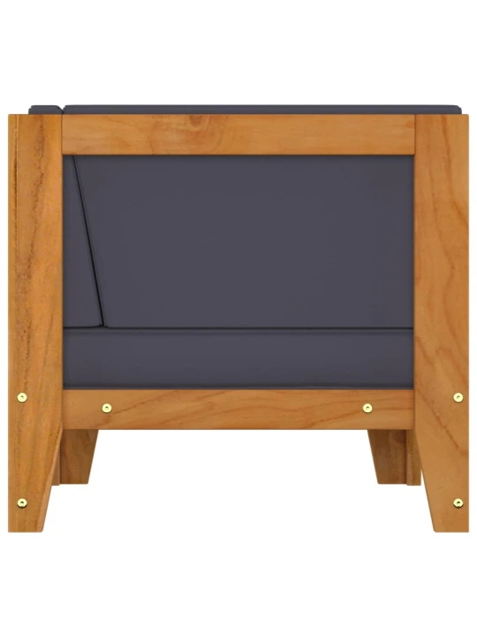 Modulinė kampinė sofa su tamsiai pilkomis pagalvėlėmis, akacija