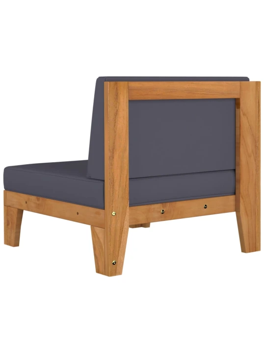 Modulinė kampinė sofa su tamsiai pilkomis pagalvėlėmis, akacija