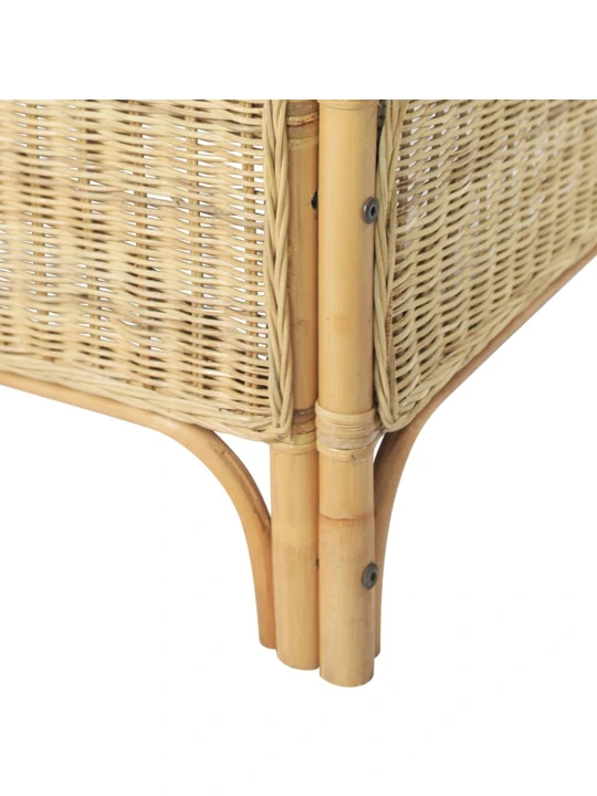 Dvivietė sofa, natūralus ratanas ir linas