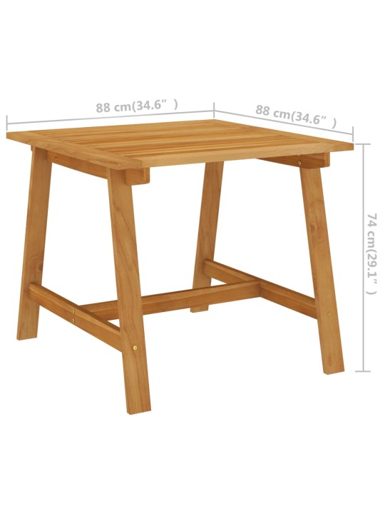 Sodo valgomojo stalas, 88x88x74cm, akacijos medienos masyvas