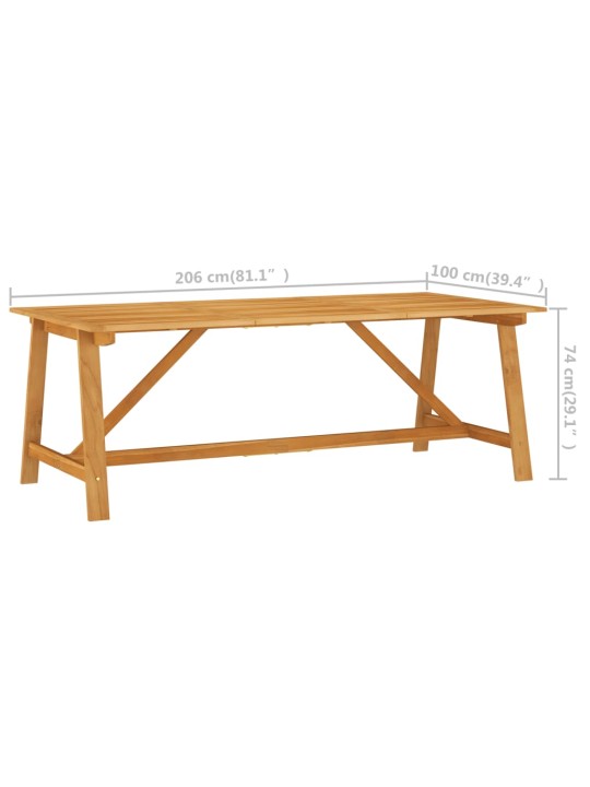 Sodo valgomojo stalas, 206x100x74cm, akacijos medienos masyvas
