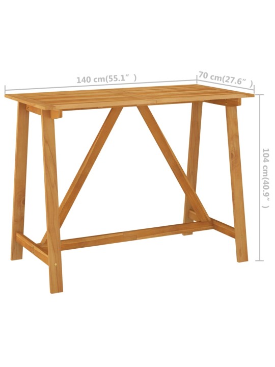 Sodo baro stalas, 140x70x104cm, akacijos medienos masyvas