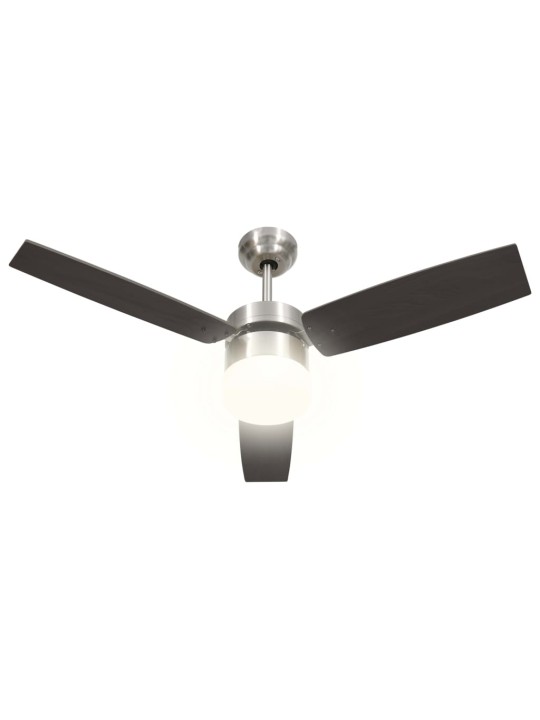 Lubinis ventiliatorius su apšvietimu ir pulteliu, rudas, 108cm