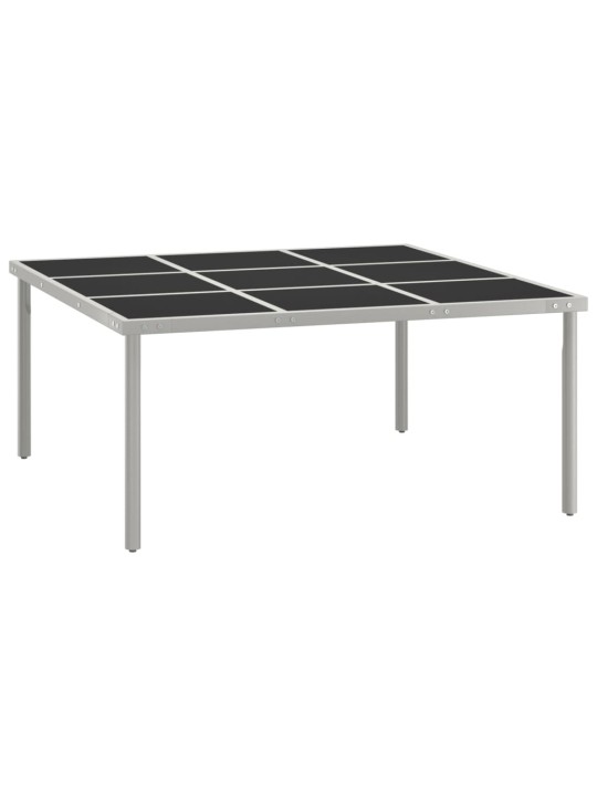 Sodo valgomojo stalas, 170x170x74,5cm, stiklas ir plienas