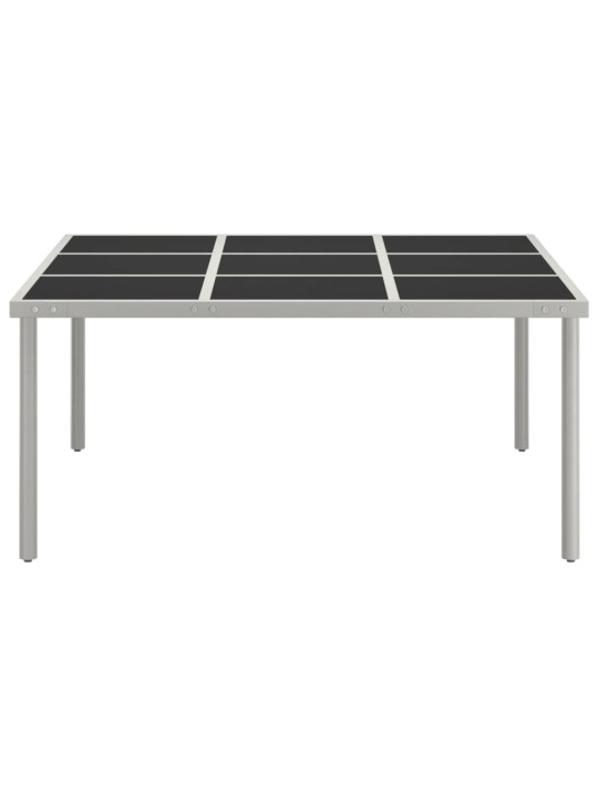 Sodo valgomojo stalas, 170x170x74,5cm, stiklas ir plienas