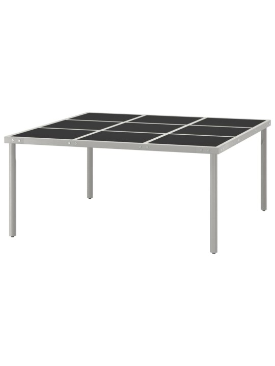 Sodo valgomojo stalas, 170x170x74,5cm, stiklas ir plienas