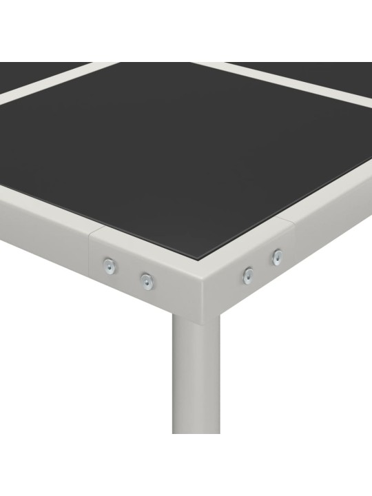 Sodo valgomojo stalas, 170x170x74,5cm, stiklas ir plienas