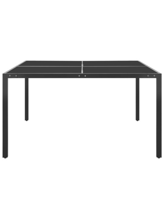 Sodo stalas, antracito, 130x130x72cm, plienas ir stiklas