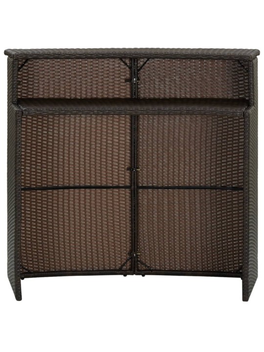 Sodo baro staliukas, rudos spalvos, 120x55x110cm, poliratanas