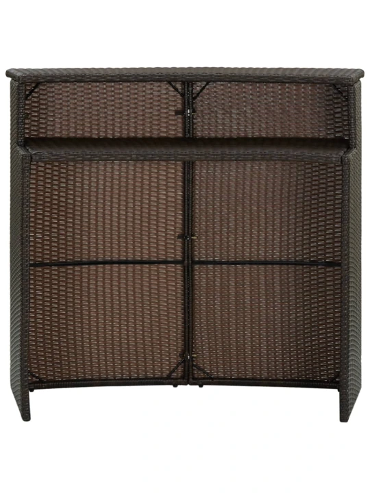 Sodo baro staliukas, rudos spalvos, 120x55x110cm, poliratanas