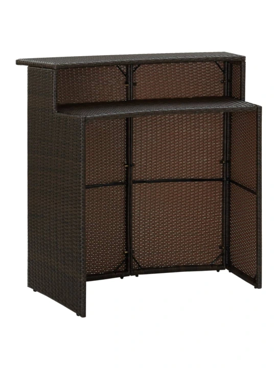 Sodo baro staliukas, rudos spalvos, 120x55x110cm, poliratanas