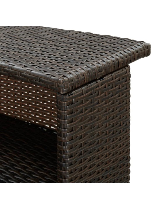 Sodo baro staliukas, rudos spalvos, 120x55x110cm, poliratanas
