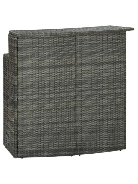 Sodo baro staliukas, pilkos spalvos, 120x55x110cm, poliratanas
