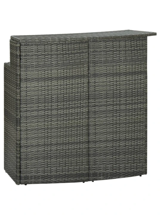 Sodo baro staliukas, pilkos spalvos, 120x55x110cm, poliratanas